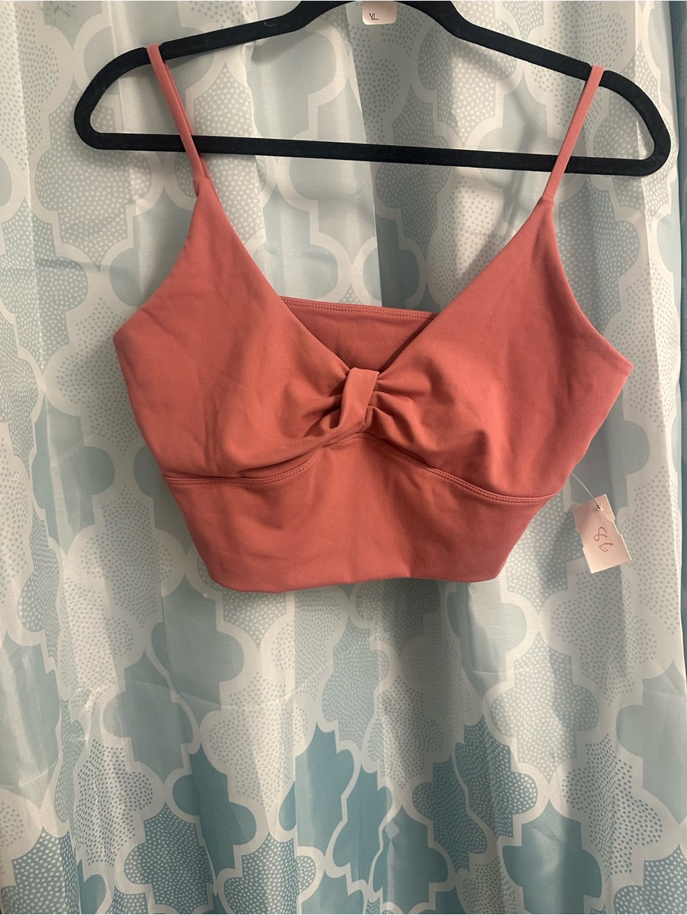 Cropped Leggings Park Knot-Front Cami Top in Dusty Rose